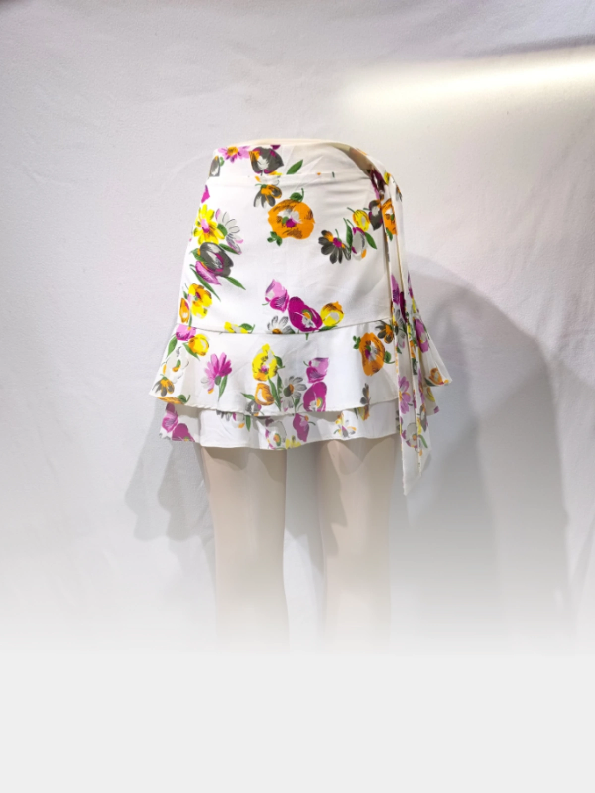 Short-Floral Ruffle Skirt - N/A bottoms available at theGirlyZone Kampala